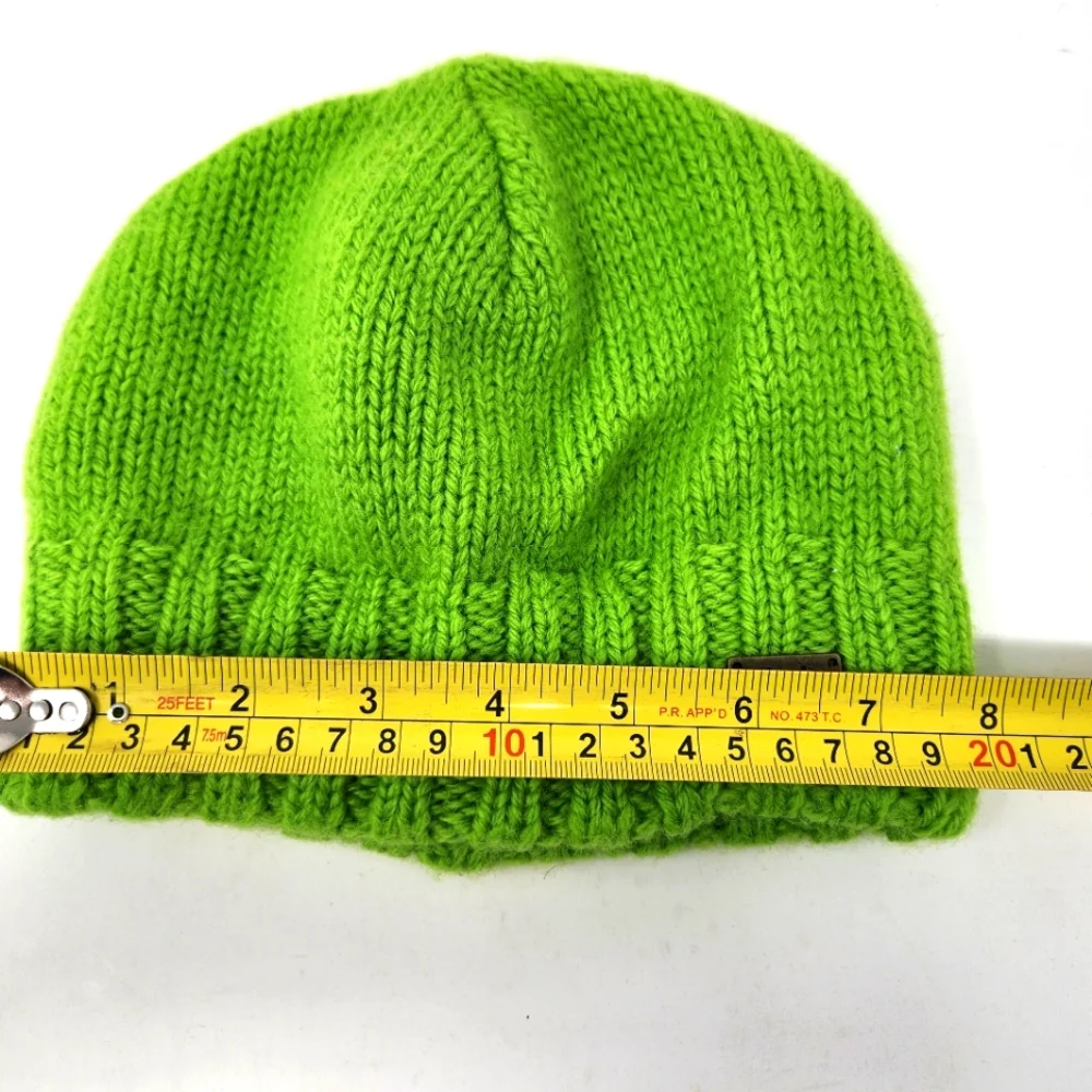 Bula Beanie Wool Knit Hat OS Bright Green